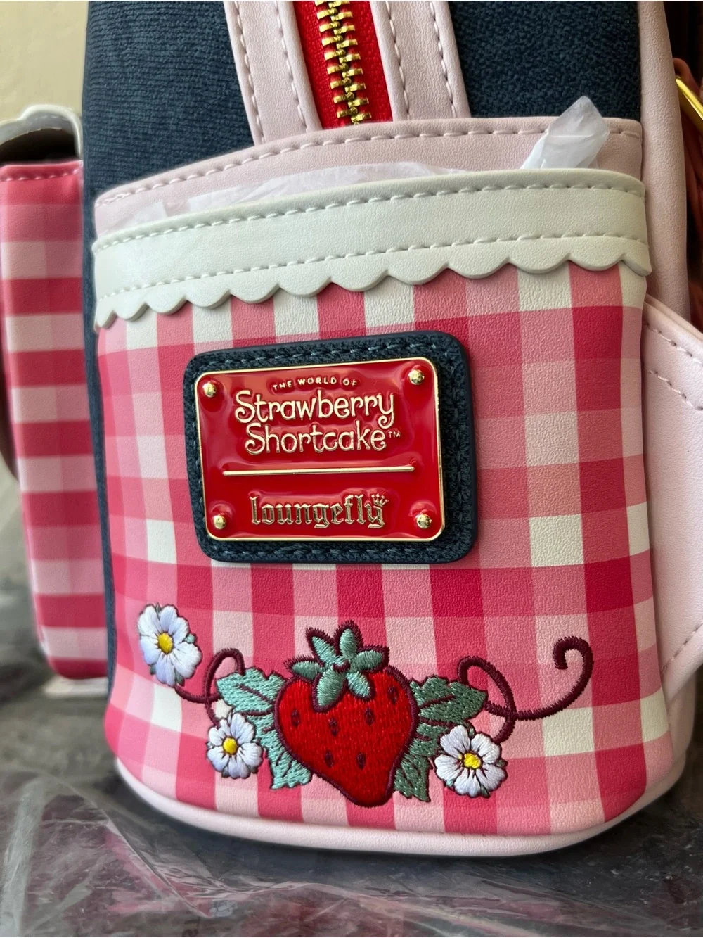 Loungefly Strawberry Shortcake Faux Denim Mini Backpack - NWT